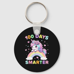 100 Days Smarter Unicorrn 100th Day Of School Kids Key Ring