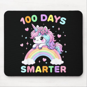 100 Days Smarter Unicorrn 100th Day Of School Kids Mouse Mat