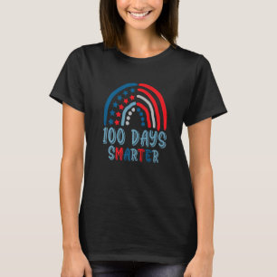 100 Days Smarter US Flag Rainbow Happy 100th Day O T-Shirt