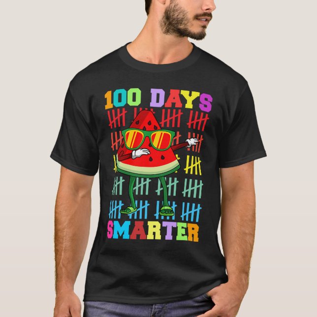 100 Days Smarter watermelon Teacher Kids T-Shirt (Front)