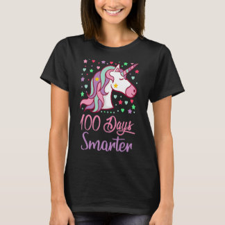 100 Days Smarter Women Girls Unicorn 100th Day Of  T-Shirt