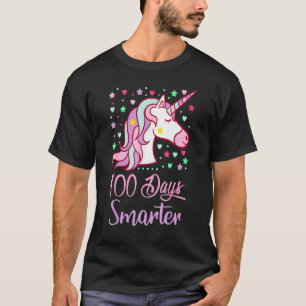 100 Days Smarter Women Girls Unicorn 100th Day Of  T-Shirt