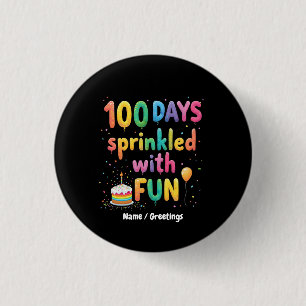 100 Days Sprinkled with Fun Celebrate School Joy 3 Cm Round Badge