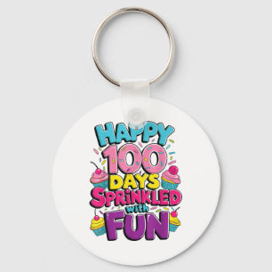 100 Days Sprinkled With Fun Cupcake 100th Day Of Key Ring