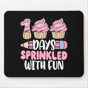100 Days Sprinkled With Fun Cupcake 100th Day Of Mouse Mat
