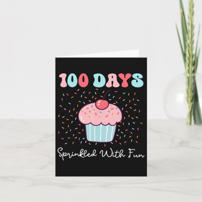 100 Days Sprinkled With Fun Cupcake 100th Day Of S Card (Front)