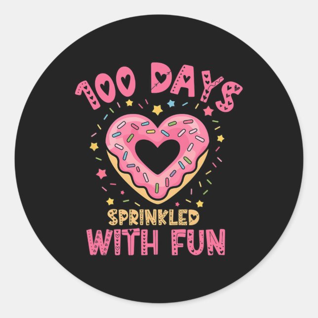 100 Days Sprinkled With Fun Cupcake 100th Day Of S Classic Round Sticker (Front)