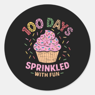 100 Days Sprinkled With Fun Cupcake 100th Day Of S Classic Round Sticker