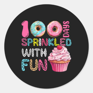 100 Days Sprinkled With Fun Cupcake 100th Day Of S Classic Round Sticker