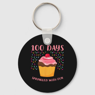 100 Days Sprinkled With Fun Cupcake 100th Day Of S Key Ring