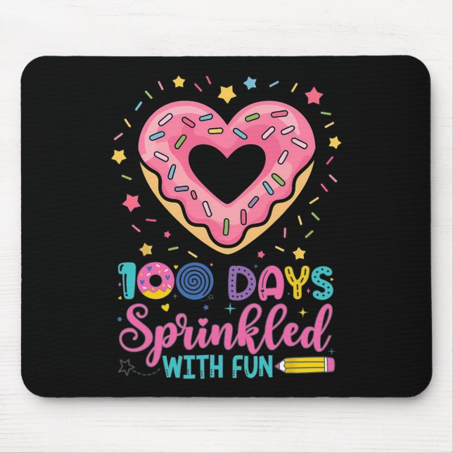 100 Days Sprinkled With Fun Cupcake 100th Day Of S Mouse Mat (Front)