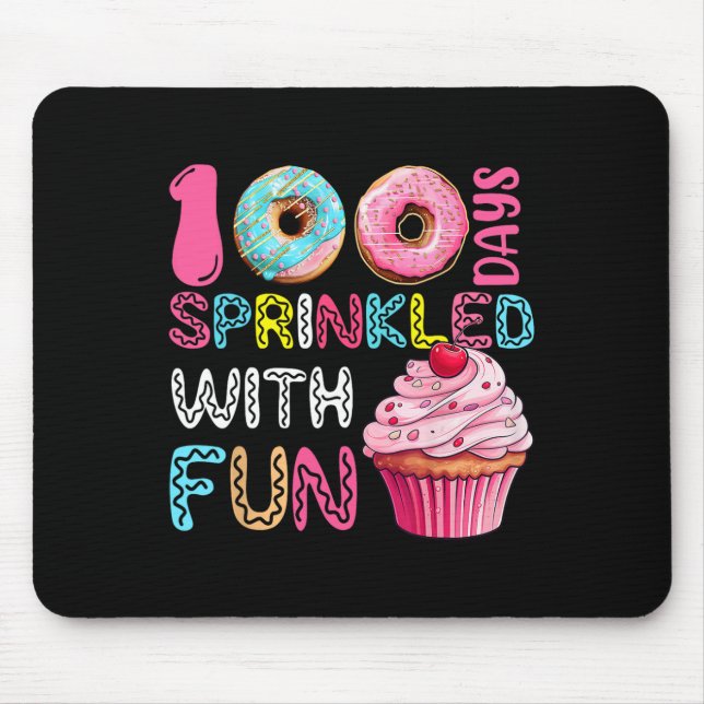 100 Days Sprinkled With Fun Cupcake 100th Day Of S Mouse Mat (Front)