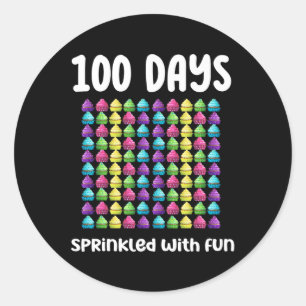 100 Days Sprinkled With Fun Cupcake Celebration Sc Classic Round Sticker