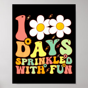100 Days Sprinkled With Fun Cupcake Kids 100th Day Poster