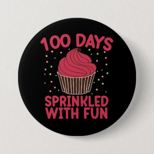 100 Days Sprinkled With Fun Cupcake School Girl 7.5 Cm Round Badge