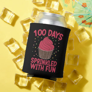 100 Days Sprinkled With Fun Cupcake School Girl  Can Cooler