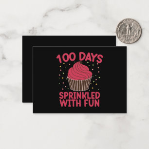 100 Days Sprinkled With Fun Cupcake School Girl Card