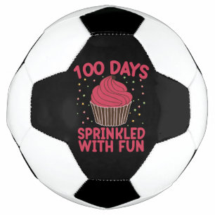 100 Days Sprinkled With Fun Cupcake School Girl Football