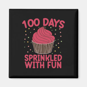 100 Days Sprinkled With Fun Cupcake School Girl  Magnet