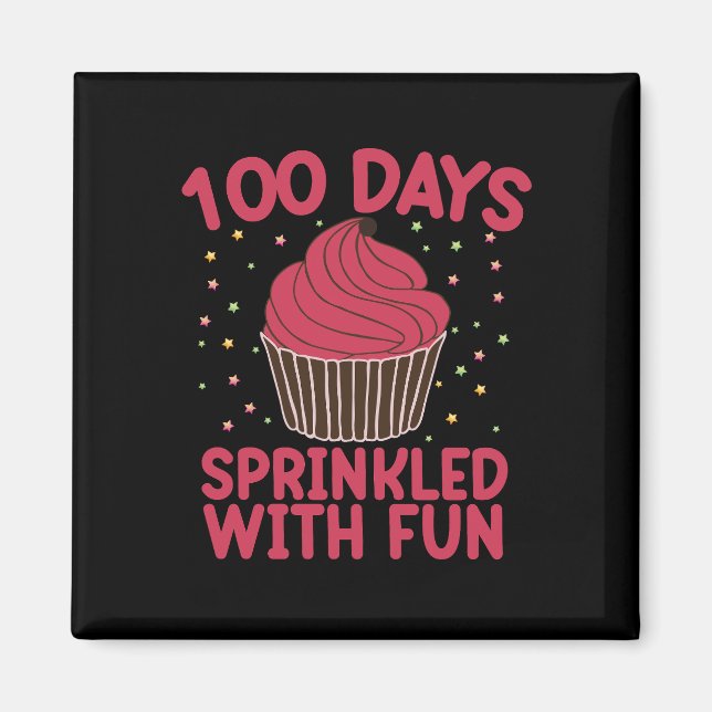 100 Days Sprinkled With Fun Cupcake School Girl  Magnet (Front)