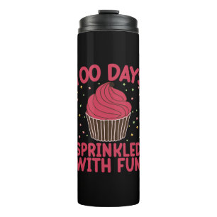 100 Days Sprinkled With Fun Cupcake School Girl  Thermal Tumbler