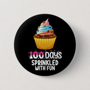 100 Days Sprinkled With Fun Cupcake School Teacher 6 Cm Round Badge