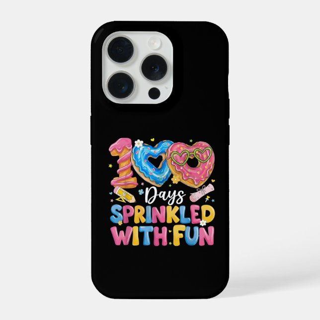 100 Days Sprinkled With Fun Cute Doughnut iPhone Case (Back)