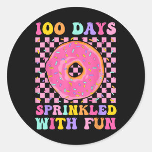 100 Days Sprinkled With Fun Doughnut 100th Day Of Classic Round Sticker