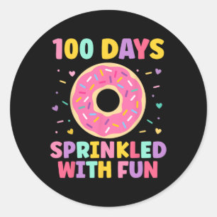 100 Days Sprinkled With Fun Doughnut 100th Day Of  Classic Round Sticker