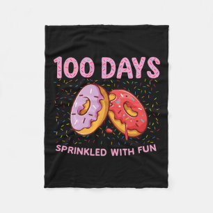 100 Days Sprinkled With Fun Doughnut 100th Day Of Fleece Blanket
