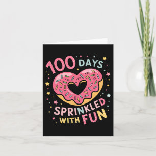 100 Days Sprinkled With Fun Doughnut Heart Teacher Card