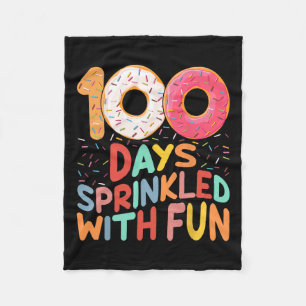 100 Days Sprinkled With Fun Doughnut Lovers Groovy Fleece Blanket