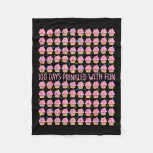 100 Days Sprinkled With Fun Doughnuts 100 Days Sma Fleece Blanket