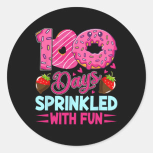 100 Days Sprinkled With Fun Girls Kids 100th Day O Classic Round Sticker