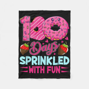 100 Days Sprinkled With Fun Girls Kids 100th Day O Fleece Blanket