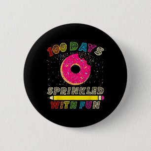 100 Days Sprinkled With Fun Happy 100th Day Kinder 6 Cm Round Badge