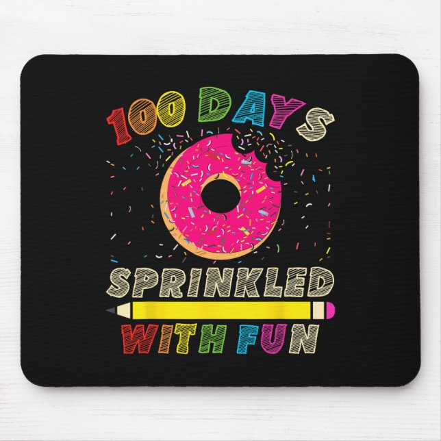100 Days Sprinkled With Fun Happy 100th Day Kinder Mouse Mat (Front)