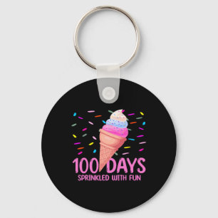 100 Days Sprinkled With Fun Ice Cream 100th Day Of Key Ring