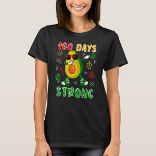 100 Days Strong Dabbing Avocado Sunglasses 100 Day T-Shirt