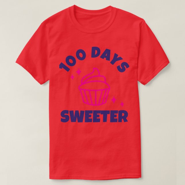 100 Days Sweeter 100 Days Of School 2 T-Shirt (Design Front)