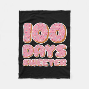 100 Days Sweeter 100 Days Of School Doughnut With Fleece Blanket