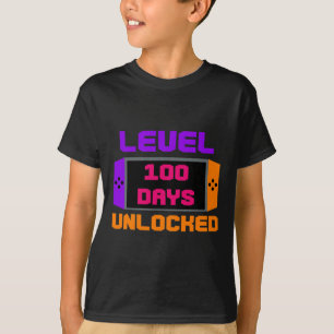 100 Days Unlocked 100th Day Of School Gamer Gaming T-Shirt