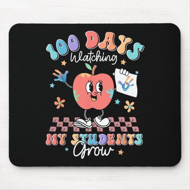 100 Days Watching My Students Grow 100 Days Of Sch Mouse Mat (Front)