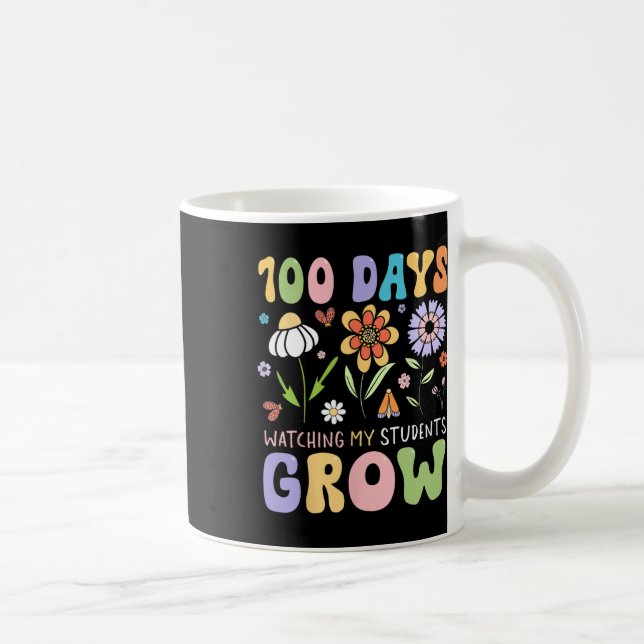 100 Days Watching My Students Grow Funny Cute Boho Coffee Mug (Right)