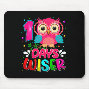 100 Days Wiser Cute Owl 100 Day Smarter 100 Days O Mouse Mat
