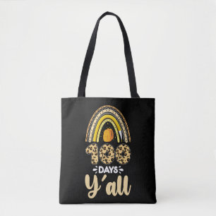 100 Days Y'all 100th Day Of School Leopard Tote Bag