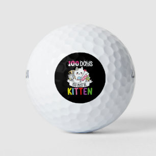 100 Days You Must Be Kitten Cat Of School Golf Balls