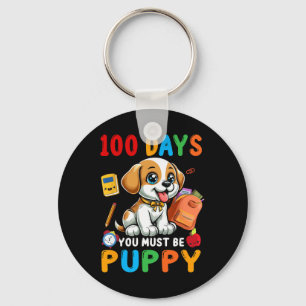 100 Days You Must Be Puppy 100 Days Of School Cat Key Ring
