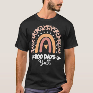 100 Days Yx27all Leopard Rainbow 100th Day Of Scho T-Shirt