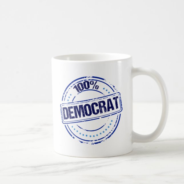 100% Democrat Political Coffee Mug (Right)